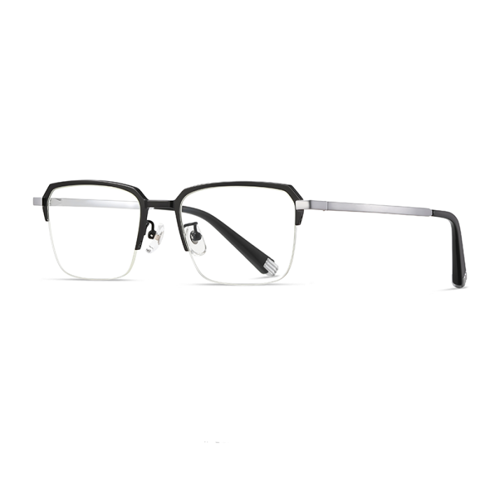 Geometric Titanium Blue Light Blocking Glasses 30071