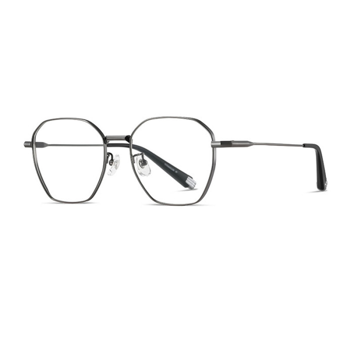 Polygonal Titanium Geometric Blue Light Blocking Glasses 30077