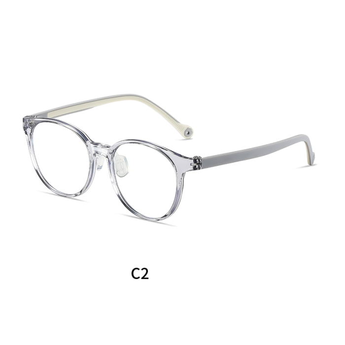 Round Kids Blue Light Blocking Glasses with TR90 + Silicone Frame 30082