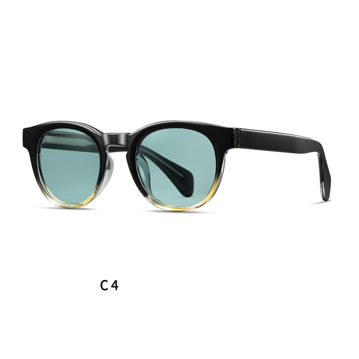 Vintage Round Polarized High Quality Acetate Sunglasses 30118