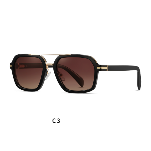 Square Double Bridge Polarized Mens Sunglasses 30122