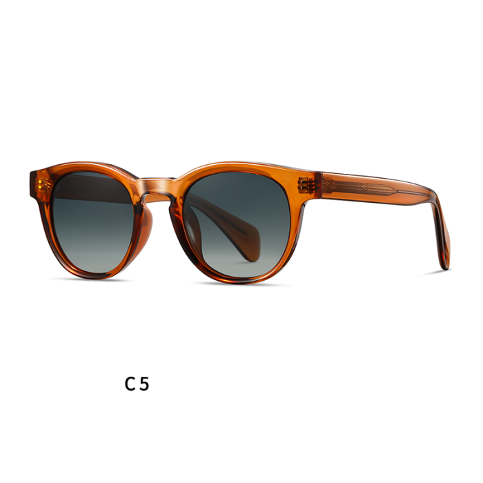 Vintage Round Polarized High Quality Acetate Sunglasses 30118