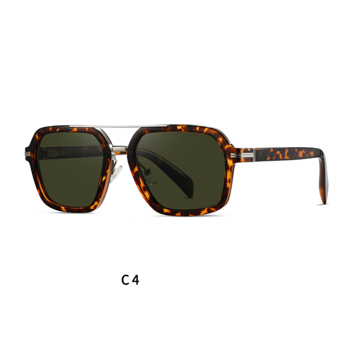 Square Double Bridge Polarized Mens Sunglasses 30122