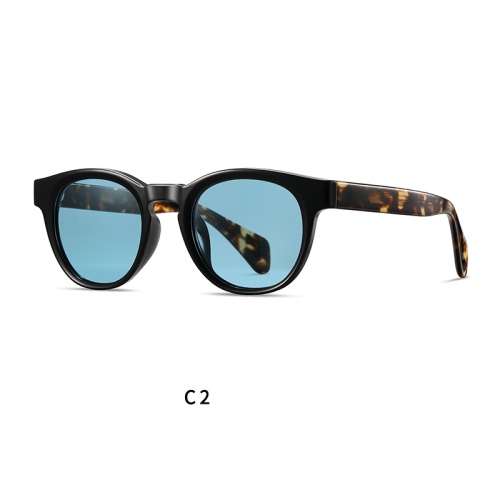 Vintage Round Polarized High Quality Acetate Sunglasses 30118