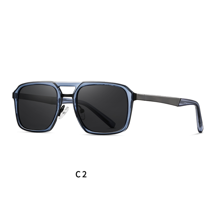 Men's Metal Double Bridge Polarized Sunglasses 30124