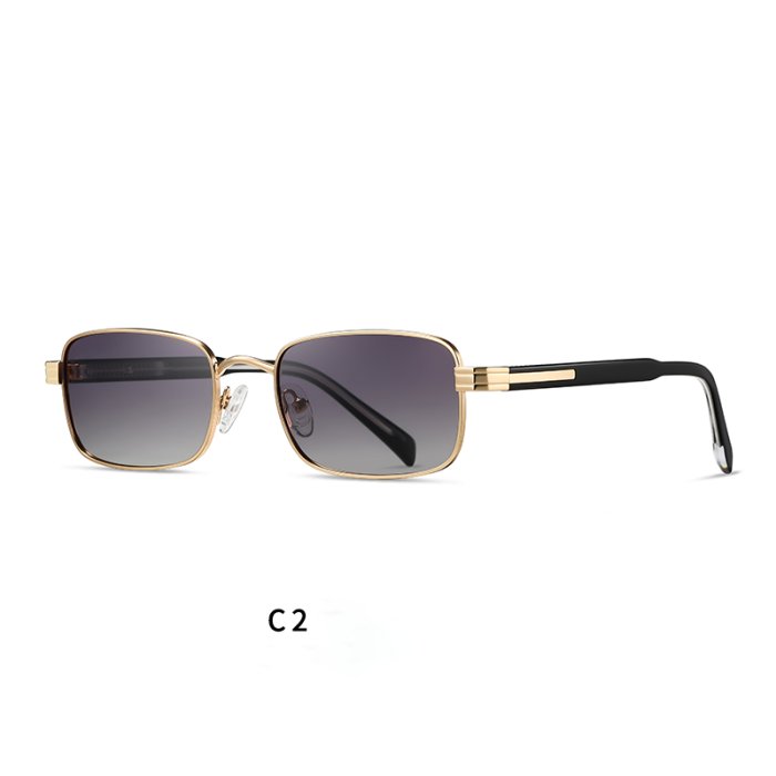 High Quality Lightweight Rectangle Metal Sunglasses 30126
