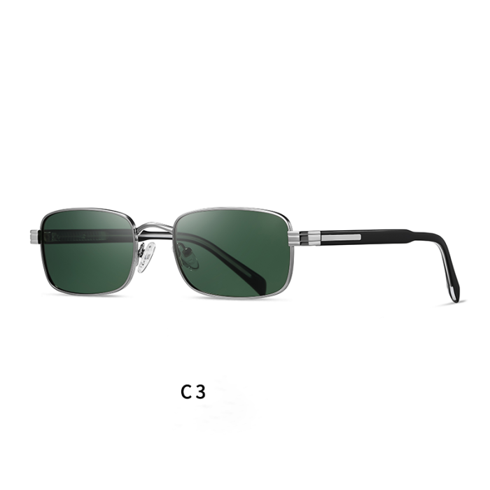 High Quality Lightweight Rectangle Metal Sunglasses 30126