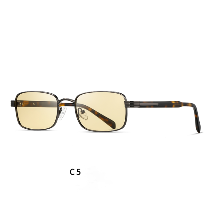 High Quality Lightweight Rectangle Metal Sunglasses 30126