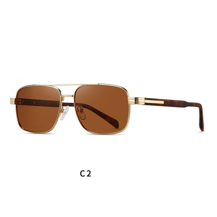 Metal Acetate Double Bridge Polarized Sunglasses 30128