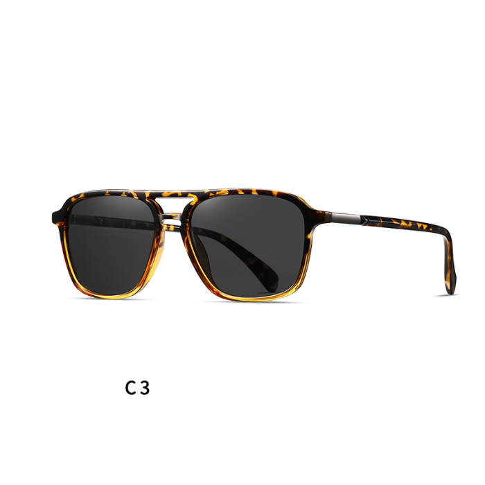 Oversized Vintage Double-Bridge Polarized Sunglasses 30134