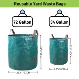 Garden Leaf Bags,Reusable Heavy Duty Yard Waste Bag Set,Standable Design and Reinforced 4 Handles for Leaf,Grass,Debris,Camping Trash