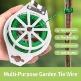 Green Garden Wire, Sturdy Plant Ties for Support with Cutter, Indoor, Outdoor, Home and Office Use