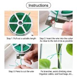Green Garden Wire, Sturdy Plant Ties for Support with Cutter, Indoor, Outdoor, Home and Office Use