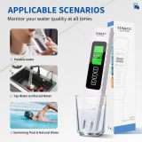 4 in 1 Digital Water Quality Tester - TDS/EC/Temperature（°C/°F）TDS Meter | 0-9999 ppm | Accurate and Professional for Drinking Water, Hydroponics, Aquariums, RO Systems, Pool 