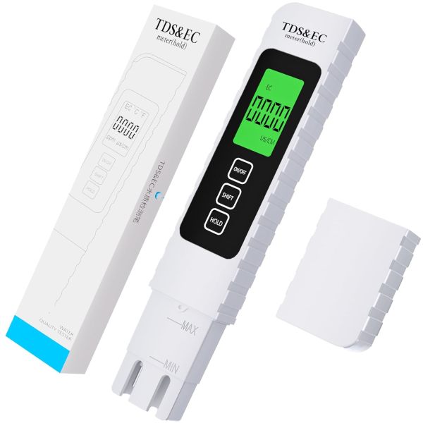 4 in 1 Digital Water Quality Tester - TDS/EC/Temperature(°C/°F)TDS Meter | 0-9999 ppm | Accurate and Professional for Drinking Water, Hydroponics, Aquariums, RO Systems, Pool