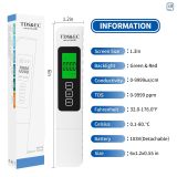 4 in 1 Digital Water Quality Tester - TDS/EC/Temperature（°C/°F）TDS Meter | 0-9999 ppm | Accurate and Professional for Drinking Water, Hydroponics, Aquariums, RO Systems, Pool 