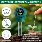 Soil Tester, Soil Moisture/PH/Light Meter Plant Soil Test Kit Indoor Outdoor Use, No Battery Needed Easy to Read Hygrometer Moisture Sensor Water Meter for Potted Plants Trees Lawn Farm Garden