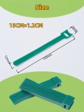 Green, reusandable, pack of 100, adjustable anti-slip nylon plant ties with hook--loop fasteners - perfect for supporting climbing plants and tying Christmas wreaths
