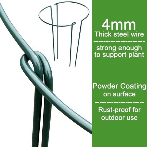 Plant support stakes, peony cages and holders, garden plant support cages, larmetal ge plant support rings, perfect for indoor and outdoor plants, peonies, roses, and climbing plants