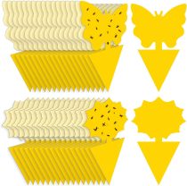 Fruit fly traps, fungus gnat traps, yellow sticky insect traps are harmless and odorless, can be used indoors and outdoors to protect plants
