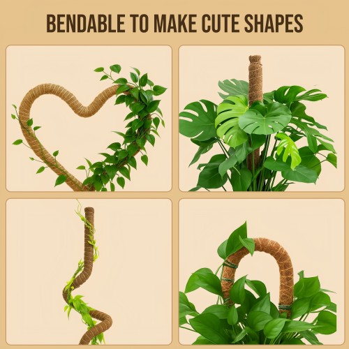 Moss pole monstera support, bendable moss pole monstera support, indoor plant support rod, tall support for climbing plants
