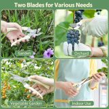 Pruning shears, stainless steel garden clippers, sharp handheld garden scissors, bypass and anvil garden shears, suitable for plants, flowers, and fruit trees