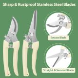 Pruning shears, stainless steel garden clippers, sharp handheld garden scissors, bypass and anvil garden shears, suitable for plants, flowers, and fruit trees