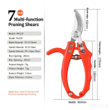 SK5 Steel Pruning Shears, Professional Garden Branch Trimmers for Plant Flower Shrub Grafting Household Outdoor Gardening Tool