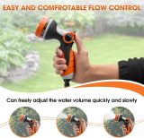 Garden hose nozzle, adjustable with 10 spray patterns | Non-slip high-pressure thumb control hose nozzle, suitable for watering plants and lawns, washing cars, and pet baths