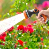 Garden hose nozzle, adjustable with 10 spray patterns | Non-slip high-pressure thumb control hose nozzle, suitable for watering plants and lawns, washing cars, and pet baths