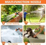Garden hose nozzle, adjustable with 10 spray patterns | Non-slip high-pressure thumb control hose nozzle, suitable for watering plants and lawns, washing cars, and pet baths