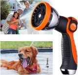 Garden Hose Nozzle Spray Nozzle,10 Hose Metal Duty Watering Patterns Thumb Control On Off Valve, High Pressure Nozzle Sprayer for Watering Plants, Car Wash,Cleaning,Showering Pets