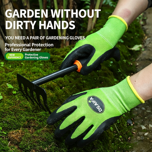 Gardening Work Gloves, Puncture Resistant Latex Coated Garden Gloves for Planting, Weeding & Landscaping