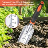 Gardening tool set, 3-piece heavy-duty gardening tools set, including a garden trowel, transplanting trowel, and hand rake, with ergonomic handles, made of aluminum alloy for lawn use.