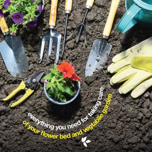 9-Piece Gardening Tool Set - Complete Heavy-Duty Gardening Tools with Stylish Carry Bag - Durable Garden Supplies Set, Ideal Gardening Gift for Women