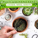 Mini indoor gardening tools, mini shovel, trowel, and hand rake, suitable for small gardening tasks like potted plants, bonsai, and succulents; rust-resistant heads; wooden handles; great for repotting and loosening soil.