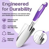 Garden tool set, 10-piece heavy-duty gardening tool set, women's gardening gift set, aluminum non-slip ergonomic handles, comes with storage tote bag and gloves, gardening supplies for men and women (purple)