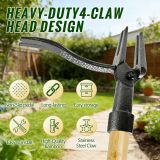 Weed Puller Tool, Stand Up Heavy Duty Weed Remover Tool with Long Handle & 4-Claw Steel Head, Bamboo Garden Hand Weeding Tool - Easily Remove Weeds Without Bending, Pulling,or Kneeling