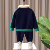 2023 New Boys' Autumn Set Cyan #A014