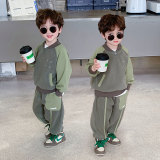 2023 New Boys' Autumn Set ArmyGreen #A012