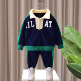 2023 New Boys' Autumn Set Cyan #A014