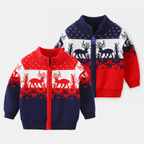 2023 Autumn Boys' Sweater Cardigan Cartoon