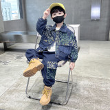 2023 New Boys' Blue Autumn Set #B003
