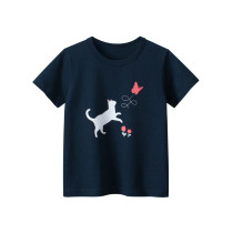 2023 New Summer Cotton Short Sleeves Royal Blue #R01