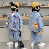 2023 New Boys' Blue Autumn Set #B004