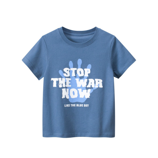 2023 New Summer Cotton Short Sleeves Royal Blue #R02