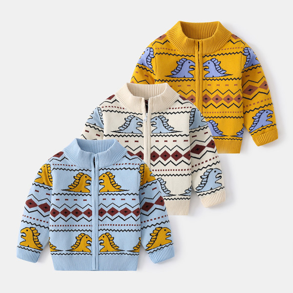 2023 Autumn Boys' Sweater Cardigan Cartoon