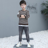 2023 New Boys' Black White Autumn Set #A005