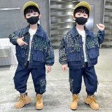 2023 New Boys' Blue Autumn Set #B003