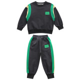 2023 New Boys' Black Autumn Set #A008
